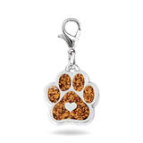 50pcs Mixed Color Enamel Paw Print Dangle Charms with Lobster Clasp