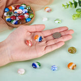 50pcs Mixed Flat Round Lampwork Beads for DIY Jewelry Making