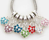 50pcs Mixed Silver Plated Heart Rhinestone Pendants for Bracelet & Necklace