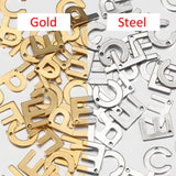 50pcs Stainless Steel Letter Charms A-Z Alphabet Beads for DIY Jewelry