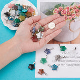 50pcs Mixed Star Natural Stone Heart Charms Pendants for Jewelry Making