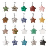 50pcs Mixed Star Natural Stone Heart Charms Pendants for Jewelry Making
