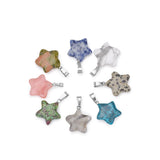 50pcs Mixed Star Natural Stone Heart Charms Pendants for Jewelry Making