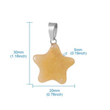 50pcs Mixed Star Natural Stone Heart Charms Pendants for Jewelry Making