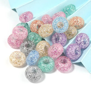 50pcs Mixed Glitter Acrylic Beads for Jewelry Making DIY
