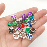 50pcs European Charms Butterfly Flower Spacer Beads for Bracelets Jewelry