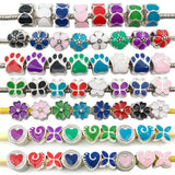 50pcs European Charms Butterfly Flower Spacer Beads for Bracelets Jewelry
