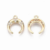 50pcs Moon Brass CZ Charms Pendant DIY Jewelry Making Bracelet Necklace Findings