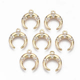 50pcs Moon Brass CZ Charms Pendant DIY Jewelry Making Bracelet Necklace Findings