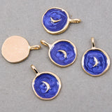 50pcs Moon Pentagram Alloy Enamel Charms for DIY Necklaces Bracelets