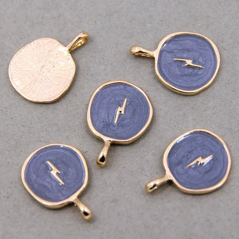 50pcs Moon Pentagram Alloy Enamel Charms for DIY Necklaces Bracelets
