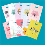 50pcs Jewelry Plastic Bag With Handles 15x20cm Boutique Gift Packaging Bag