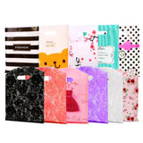50pcs Jewelry Plastic Bag With Handles 15x20cm Boutique Gift Packaging Bag