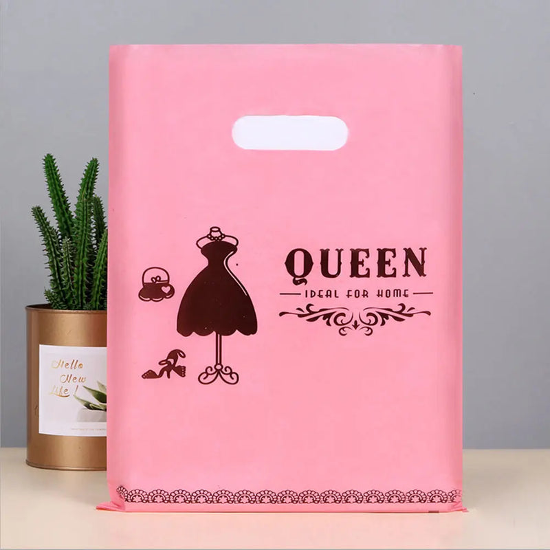 50pcs Plastic Handle Bag 15*20cm Small Jewelry Party Favor Bags