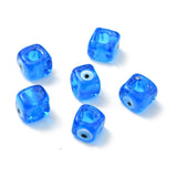 50pcs Multicolor Cube Evil Eye Lampwork Beads Large Hole Spacer Beads
