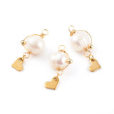 50pcs Freshwater Pearl Pendant & Stainless Steel Charms for Jewelry Making