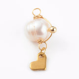 50pcs Freshwater Pearl Pendant & Stainless Steel Charms for Jewelry Making