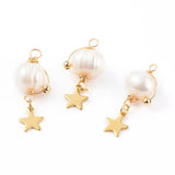 50pcs Freshwater Pearl Pendant & Stainless Steel Charms for Jewelry Making