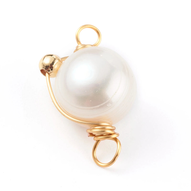 50pcs Freshwater Pearl Pendant & Stainless Steel Charms for Jewelry Making