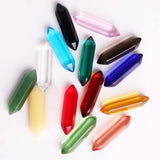 50pcs Natural Gem Stone Hexagonal Pointed Reiki Chakra Beads