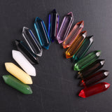 50pcs Natural Gem Stone Hexagonal Pointed Reiki Chakra Beads