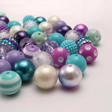 50pcs Ocean Style 20mm Mermaid Acrylic Beads Mix DIY Loose Beads Set