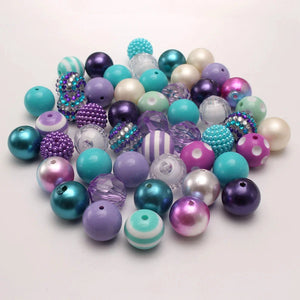 50pcs Ocean Style 20mm Mermaid Acrylic Beads Mix DIY Loose Beads Set