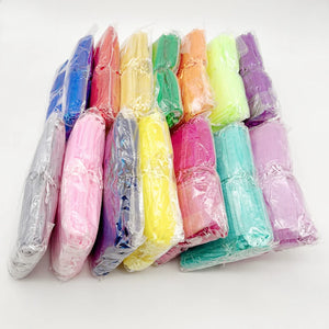 50pcs Organza Gift Bag 7x9cm Wedding Packaging Drawstring Mesh Pouches