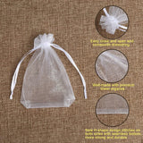 50pcs Organza Gift Bags Drawstring Party Bags 7x9 9x12