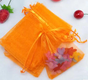 50pcs Organza Sheer Gauze Jewelry Bags Wedding Gift Bags Drawstring