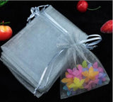 50pcs Organza Sheer Gauze Jewelry Bags Wedding Gift Bags Drawstring