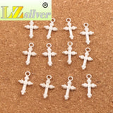 50pcs Oval Flower Cross Charm Beads Pendants DIY Jewelry