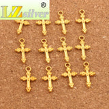 50pcs Oval Flower Cross Charm Beads Pendants DIY Jewelry