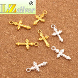 50pcs Oval Flower Cross Charm Beads Pendants DIY Jewelry