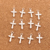 50pcs Oval Flower Cross Charm Beads Pendants DIY Jewelry