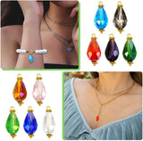 50pcs Colorful Oval Teardrop Crystal Glass Dangle Pendants for DIY Earrings