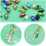 50pcs Colorful Oval Teardrop Crystal Glass Dangle Pendants for DIY Earrings
