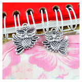 50pcs Owl Charms Antique Bronze/Silver Plated Zinc Alloy Pendants 20*17.4MM