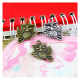 50pcs Owl Charms Antique Bronze/Silver Plated Zinc Alloy Pendants 20*17.4MM