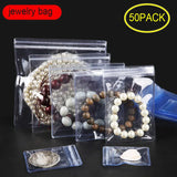50pcs Clear PVC Zip Lock Bags for Jewelry Storage