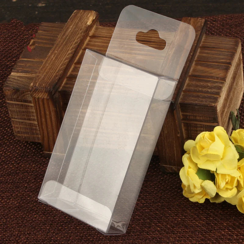 50pcs Clear PVC Box 1.5x4x7cm Small Craft Gift Transparent Package Box