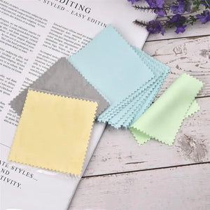 50pcs 8x8cm Polish Cleaning Polishing Cloth Silver Jewelry Wiping Cloth Packaged