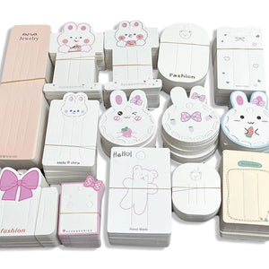 50pcs Cartoon Paper Cards for Jewelry Hair Clips Tags