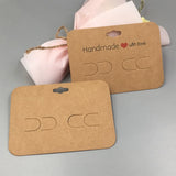 50pcs Hair Clip Card White/Brown Jewelry Display 70*97mm Hair Accessory Cards