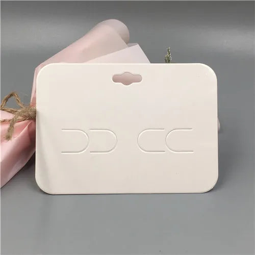 50pcs Hair Clip Card White/Brown Jewelry Display 70*97mm Hair Accessory Cards