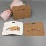 50pcs Hair Clip Card White/Brown Jewelry Display 70*97mm Hair Accessory Cards