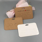 50pcs Hair Clip Card White/Brown Jewelry Display 70*97mm Hair Accessory Cards