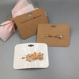 50pcs Hair Clip Card White/Brown Jewelry Display 70*97mm Hair Accessory Cards