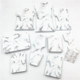 50pcs Marble Jewelry Cards Clear Window Gift Boxes Necklace/Earr