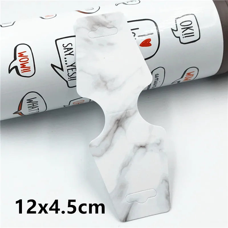 50pcs Marble Jewelry Cards Clear Window Gift Boxes Necklace/Earr